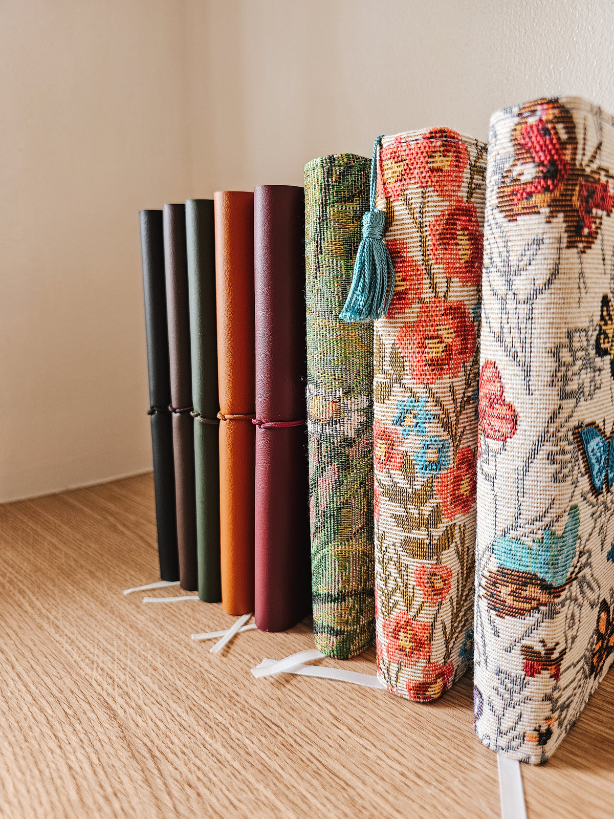 8 journal products of liham lane all ligned up